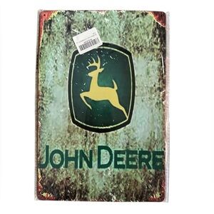 Tin Metal John Deere Wall Sign Decor Brand New